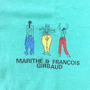 RARE Marithe & Francois Girbaud Y2K Green Graphic Tee New York Paris T-Shirt OS